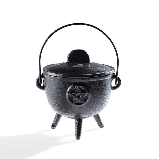 7.5CM Cast iron cauldron with pentagram