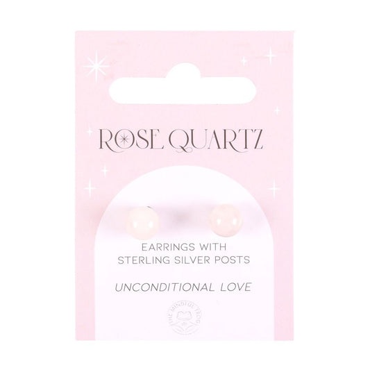 ROSE QUARTZ SEMI PRECIOUS CRYSTAL EARRINGS