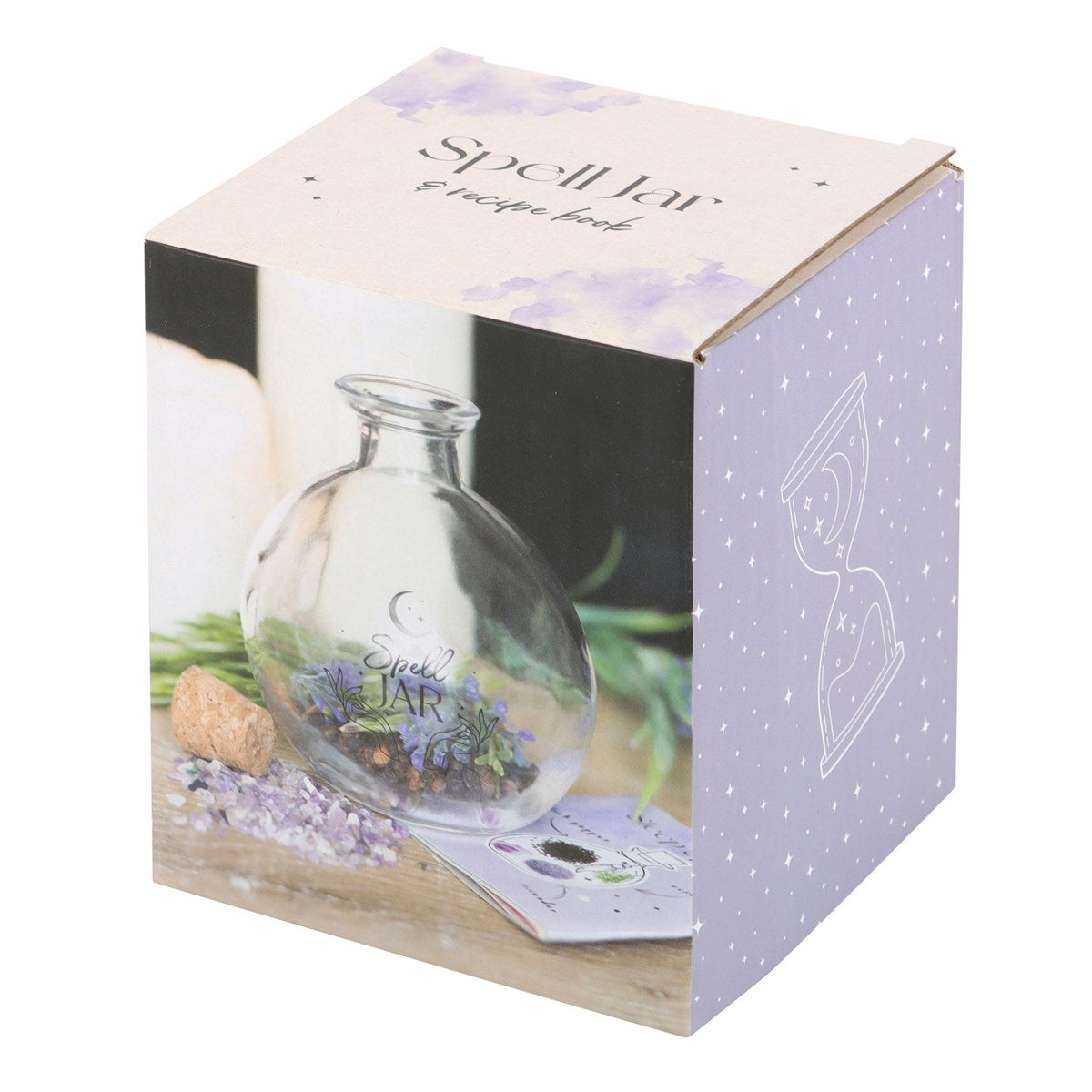 10CM GLASS SPELL JAR WITH RECIPE BOOKLET