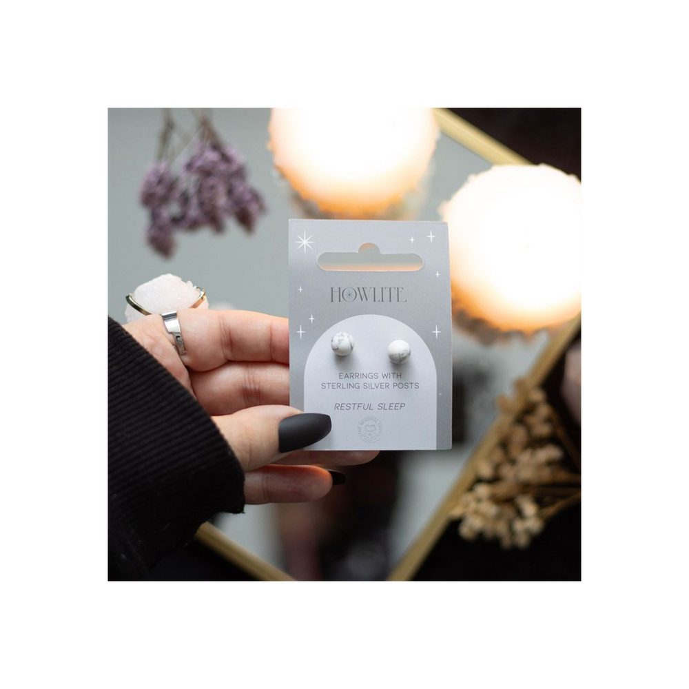 Howlite Semi Precious Crystal Earrings