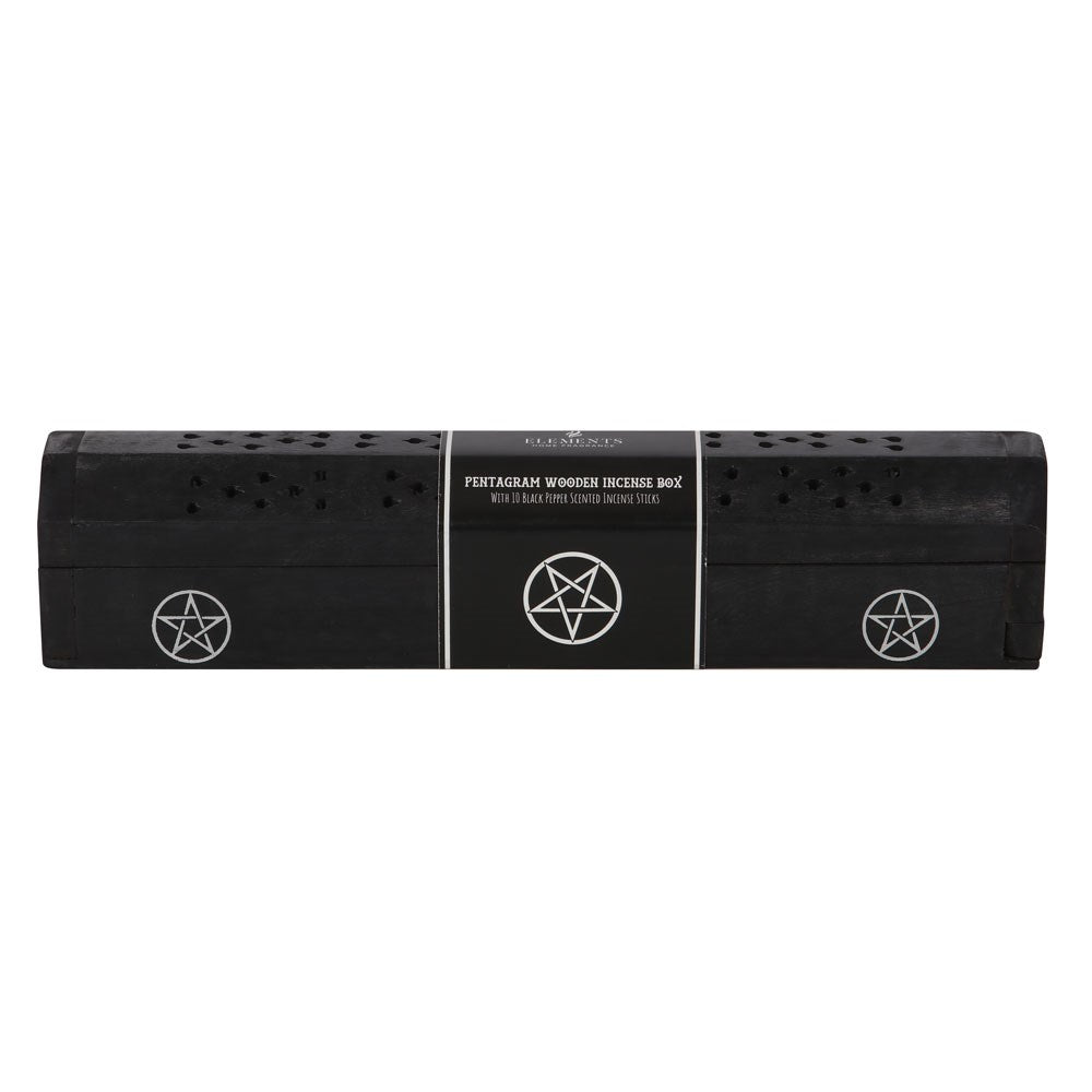 PENTAGRAM WOODEN BLACK PEPPER INCENSE BOX SET