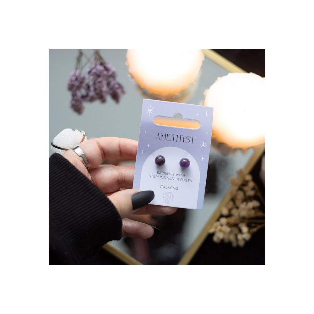 Amethyst Semi Precious Crystal Earrings