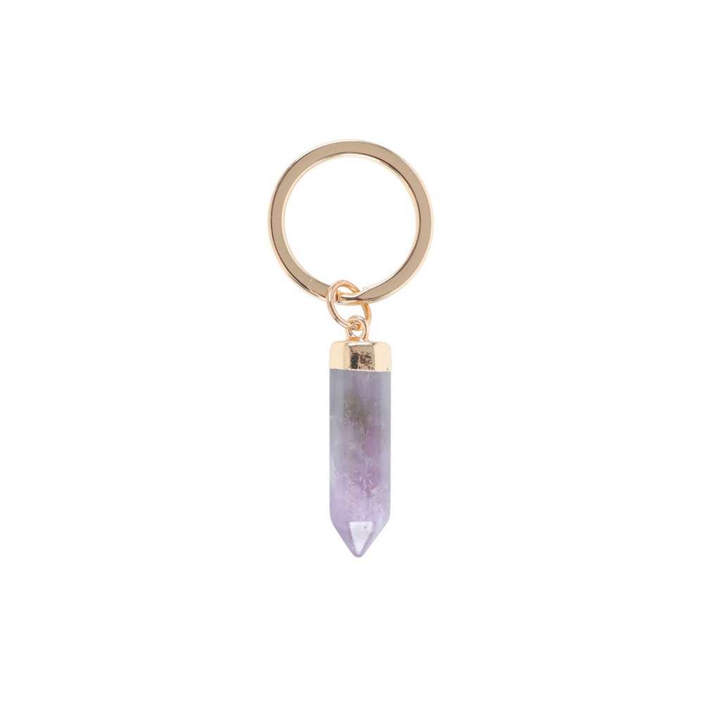 Amethyst Semi Precious Crystal Keyring