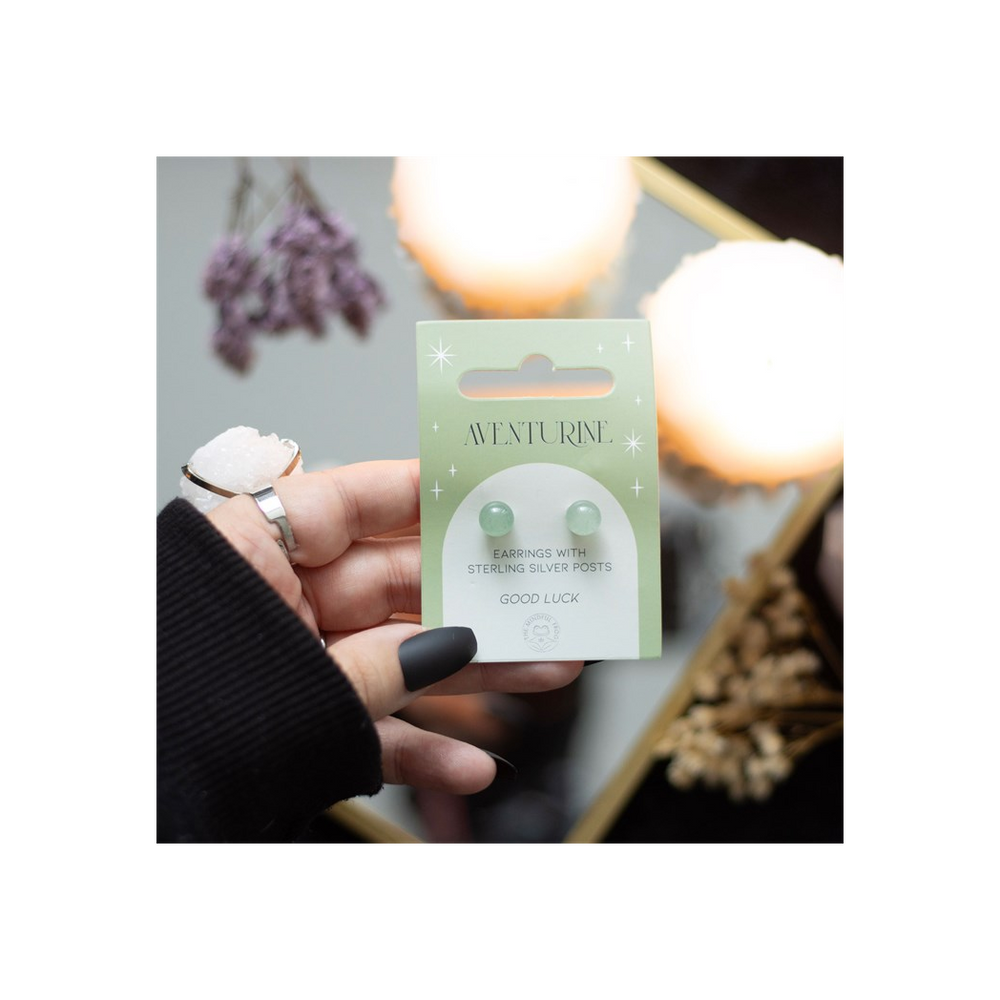 Aventurine Semi Precious Crystal Earrings