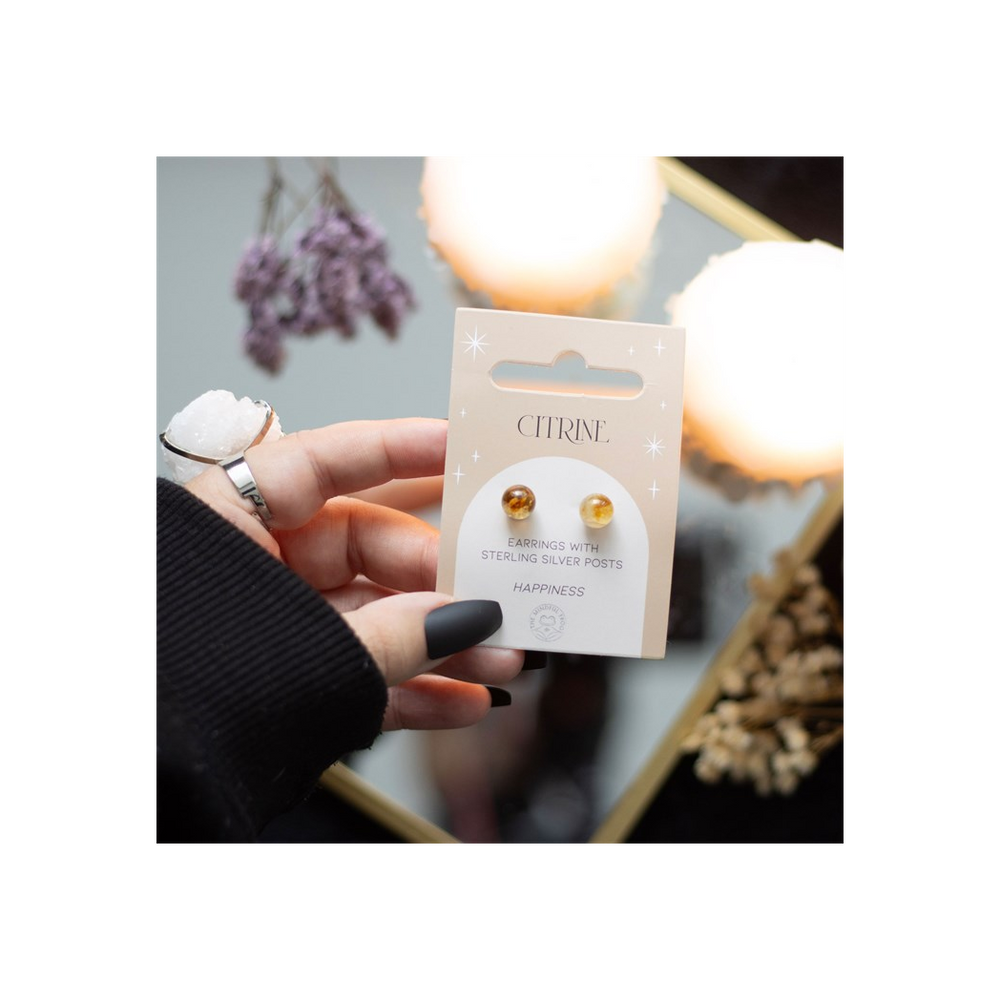 Citrine Semi Precious Crystal Earrings